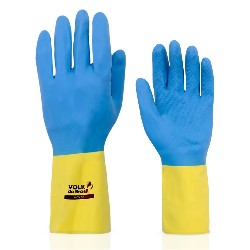 LUVA LATEX+NEOPRENE AZ/AM BICOLOR SLIM T/M CA37900 VOLK - AB