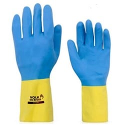 LUVA LATEX+NEOPRENE AZ/AM BICOLOR SLIM T/P CA37900 VOLK - AB