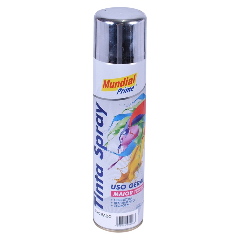TINTA SPRAY METALICA CROMADO 200ML MUNDIAL PRIME