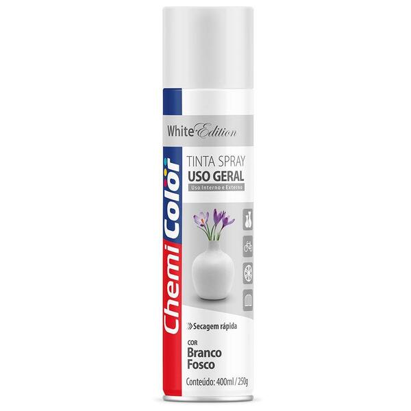TINTA SPRAY SINTETICO UG BRANCO FOSCO 400ML CHEMICOLOR - AB