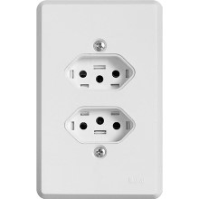 TOMADA 2S 2P+T PL 4X2 10A BR 19120 PRATIKA ILUMI