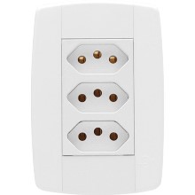 TOMADA 3S 2P+T HORIZ 10A BR MONO 87123 LEV ILUMI