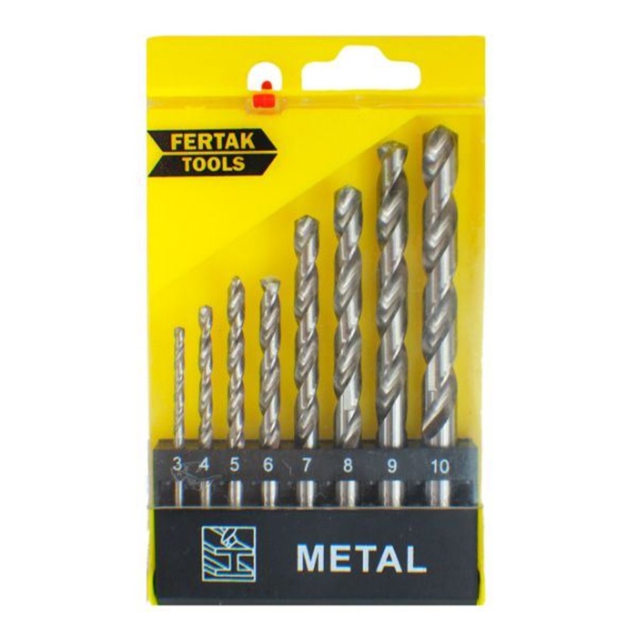 JOGO BROCA ACO RAPIDO 3A10MM 8PCS 1205 FERTAK (IMP)