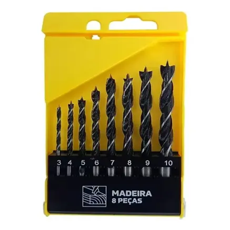 JOGO BROCA MADEIRA 3A10MM 8PCS 1204 FERTAK (IMP)