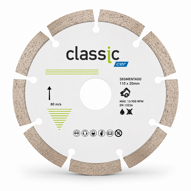 DISCO DIAMANTADO CLASSIC SEG SECO/REFR 110X22.23 NORTON - AB