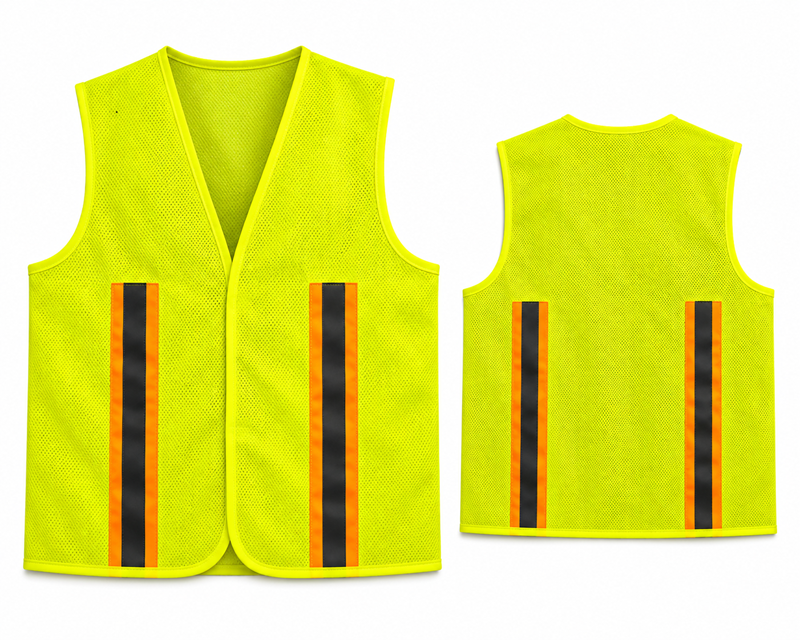 COLETE REFLET TELADO S/ BOLSO C/ VELCRO AM FLUOR/CZ T/XG VOLK