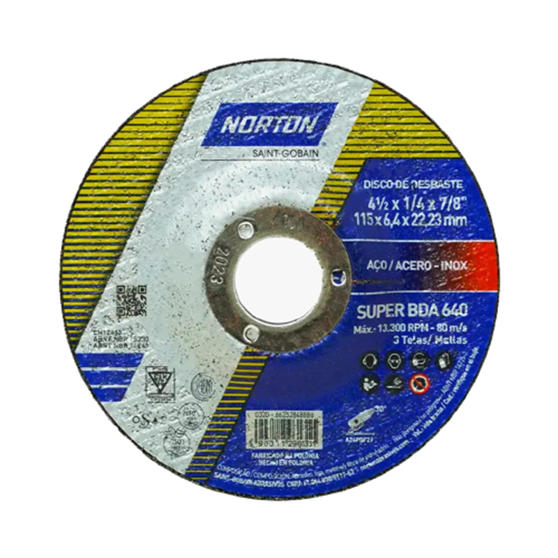 DISCO DESBASTE INOX CLEAN 4.1/2 115BDA630 NORTON
