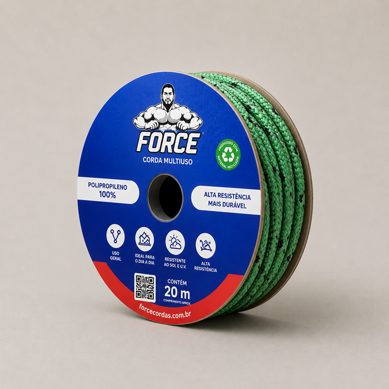 CORDA CARRETEL VD POLIEST/SEDA 6MM C/ 150M FORCE - AB