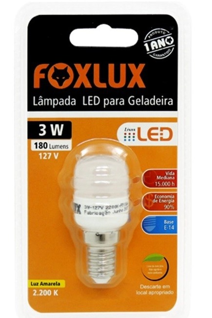 LAMPADA LED GELAD  E 14 3W 220V FOXLUX (IMP)
