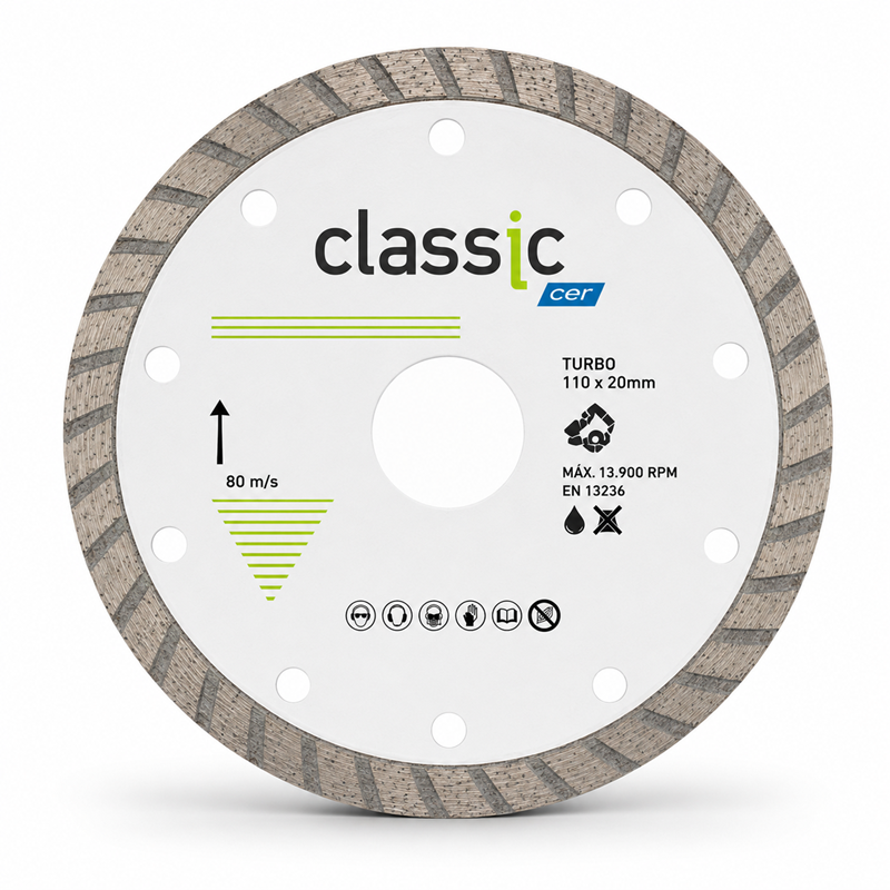 DISCO DIAMANTADO STANDARD TURBO SECO/REFR 110X20 NORTON - AB