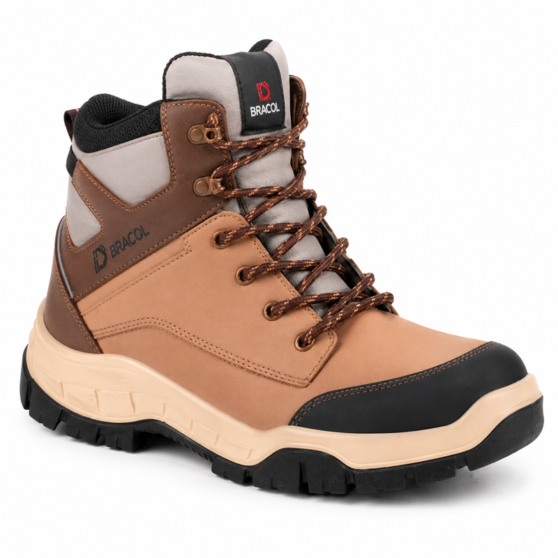 BOTA NOBUCK EVEREST CRAZI HORSE AREIA PU BI-D C/ BIQ PVC 40 CA40872 BRACOL