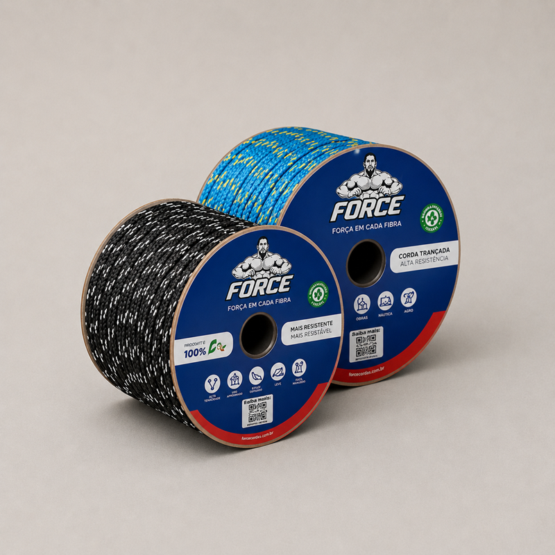 CORDA CARRETEL COLORIDA POLIEST/SEDA 12MM C/ 105MT FIRMEZA