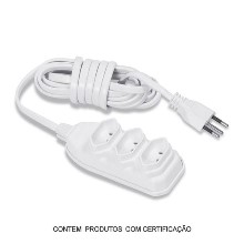 EXTENSAO 3M COMPAC 2P+T 10A BR 8804 PLUZIE